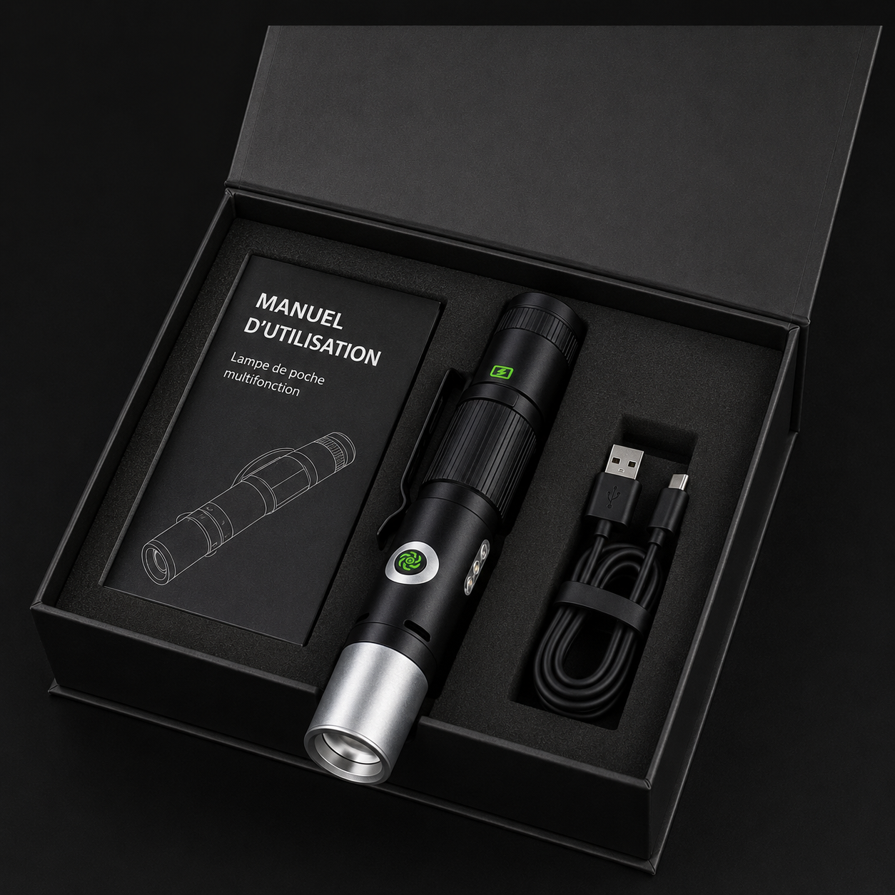 Multi-Functional Portable Self Defense Flashlight