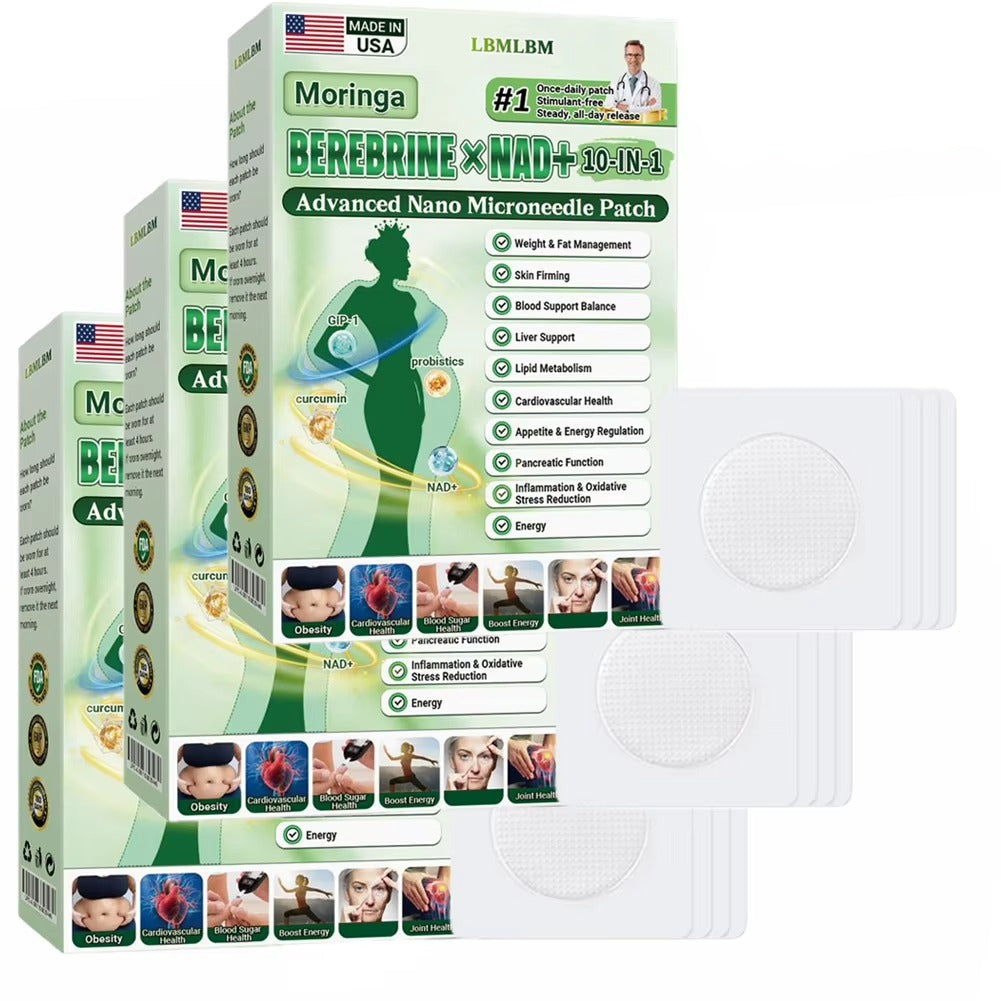 Healrize® Moringa · Berbérine × NAD+ Patch Microneedle Avancé 10-en-1 — Une Fois Par Jour, Résultats Visibles en 7 Jours