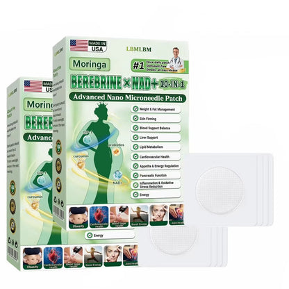 Healrize® Moringa · Berbérine × NAD+ Patch Microneedle Avancé 10-en-1 — Une Fois Par Jour, Résultats Visibles en 7 Jours